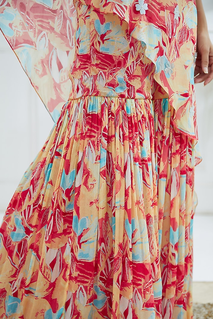 Multi Colored Printed Tunic With Wedding Sharara Pants by Mandira Wirk - Indian at Pernia's Pop Up Shop