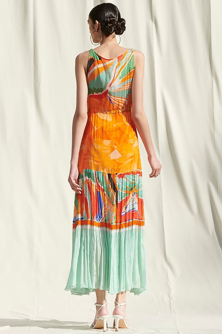 Orange Printed Vacation Dress by Mandira Wirk - Resort at Pernia's Pop Up Shop