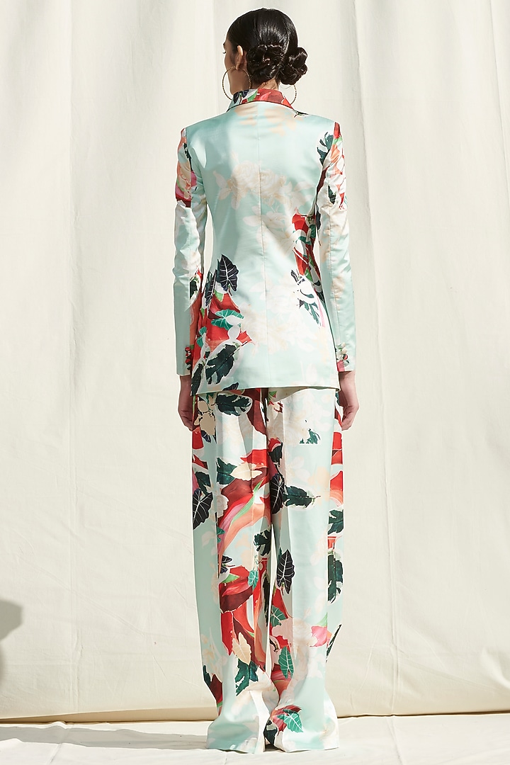 Light Blue Printed Pant Set by Mandira Wirk - Resort at Pernia's Pop Up Shop