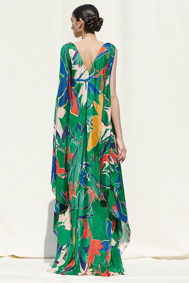 Green Printed Kaftan by Mandira Wirk - Resort at Pernia's Pop Up Shop