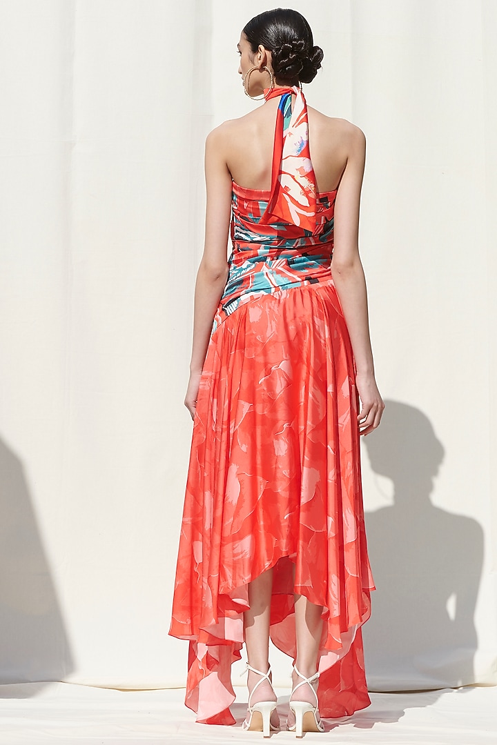 Red Printed Off Shoulder Vacation Dress by Mandira Wirk - Resort at Pernia's Pop Up Shop