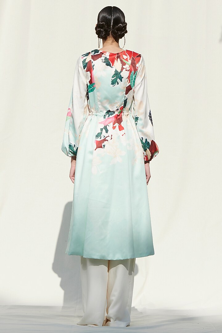 Powder Blue Printed Pant Set by Mandira Wirk - Resort at Pernia's Pop Up Shop