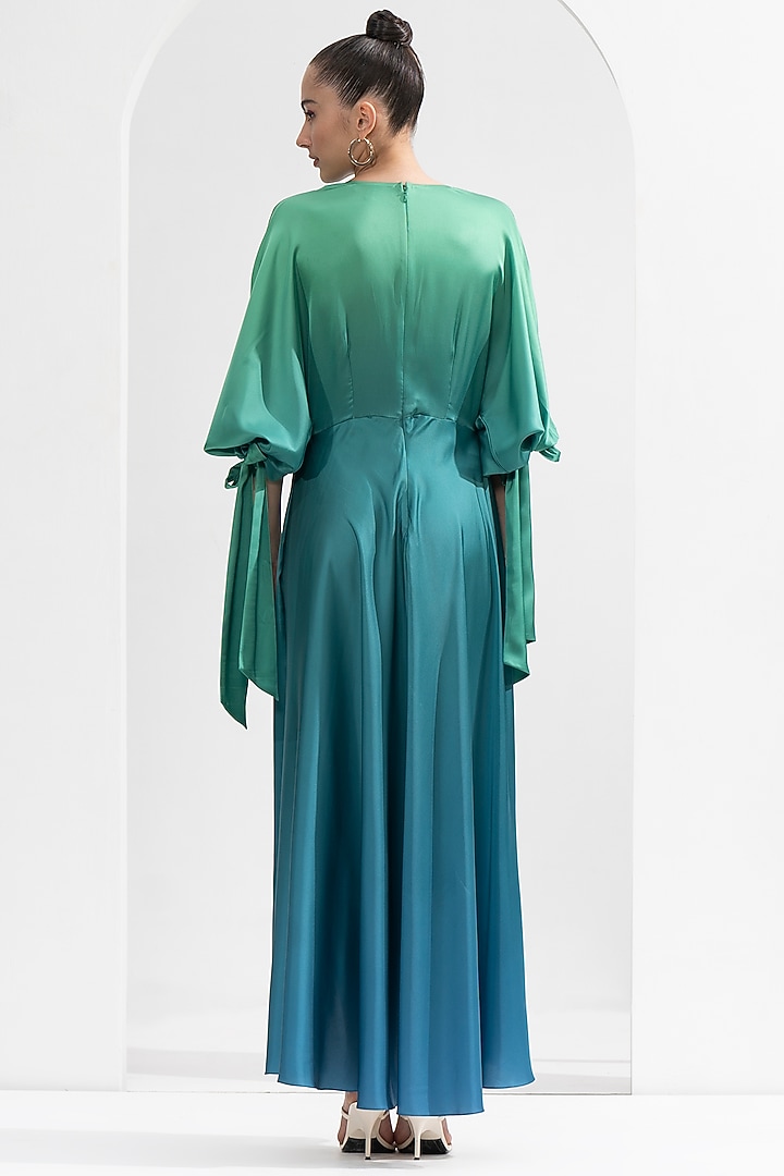 Green Blue Ombre Satin Vacation Dress by Mandira Wirk Resort at  Pernia's Pop Up Shop