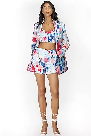 Ivory & Blue Printed Co-Ord Set by Mandira Wirk - Resort