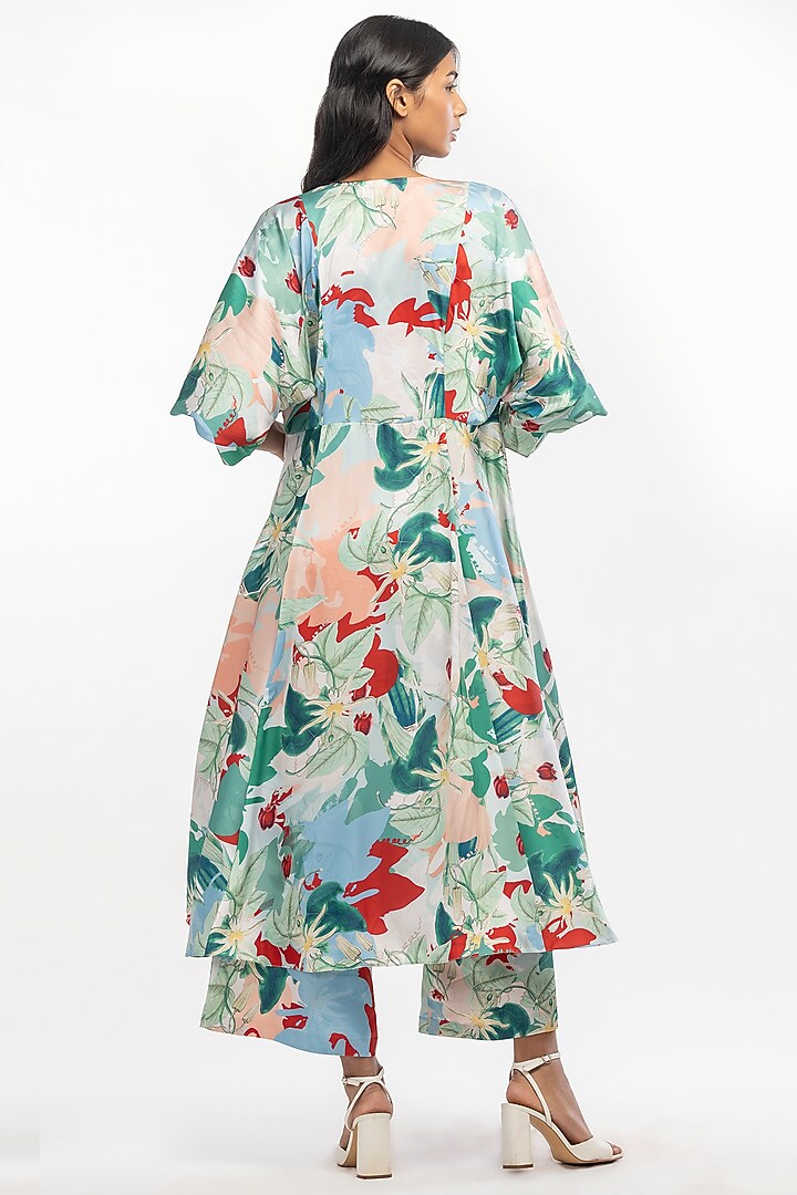 Green Printed Jacket Set by Mandira Wirk - Resort at Pernia's Pop Up Shop
