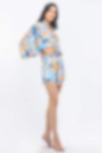 Yellow & Blue Printed Co-Ord Set by Mandira Wirk - Resort at Pernia's Pop Up Shop