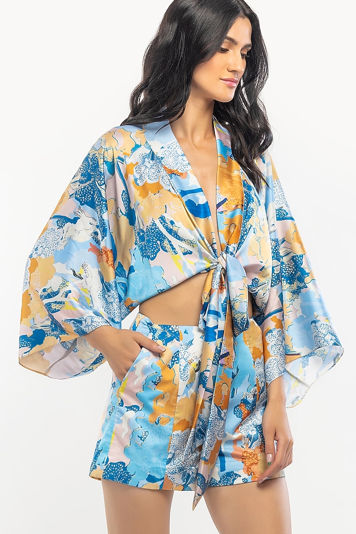 Yellow & Blue Printed Co-Ord Set by Mandira Wirk - Resort at Pernia's Pop Up Shop