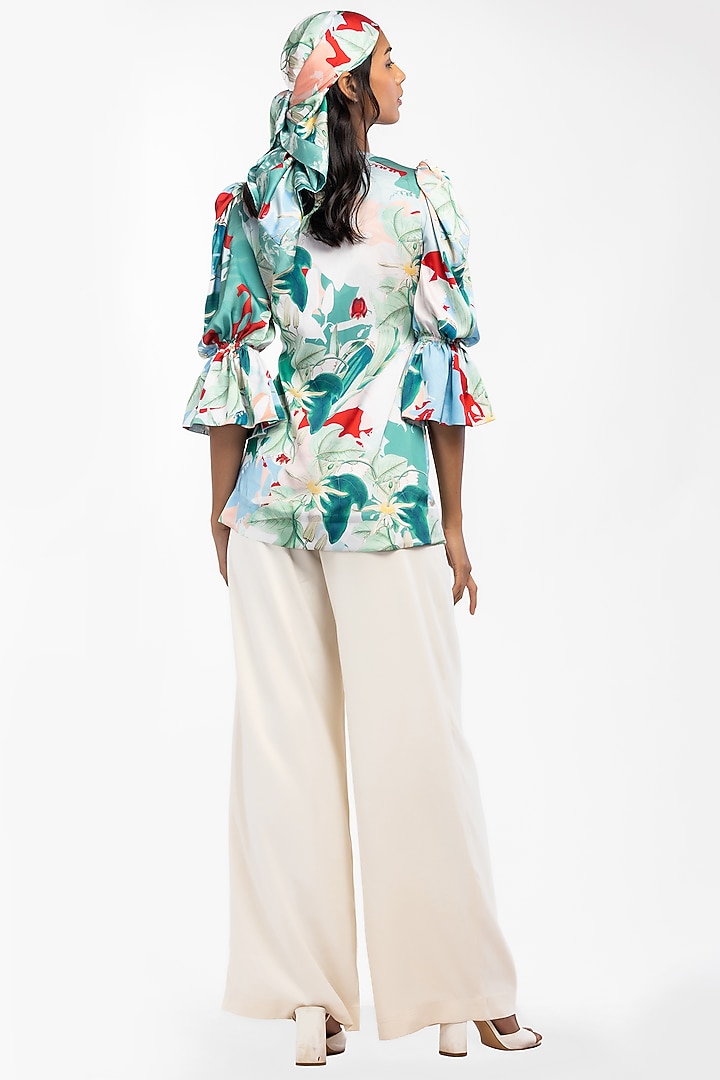Ivory Dust Satin Pant Set by Mandira Wirk - Resort at Pernia's Pop Up Shop