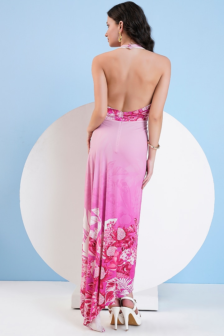 Pink Jersey Maxi Slit Vacation Dress by Mandira Wirk - Resort at Pernia's Pop Up Shop