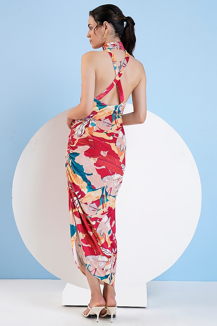 Multi-Colored Velvet Halter Neck Vacation Dress by Mandira Wirk - Resort at Pernia's Pop Up Shop