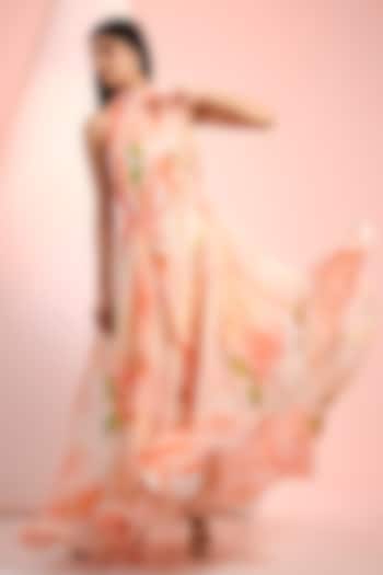 Orange Chiffon Printed Flowy Maxi Vacation Dress by Mandira Wirk - Resort at Pernia's Pop Up Shop