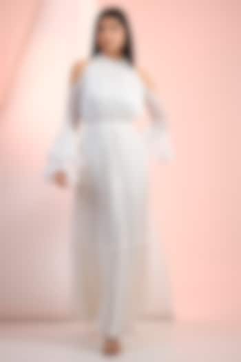 Off-White Chiffon Maxi Vacation Dress by Mandira Wirk - Resort at Pernia's Pop Up Shop