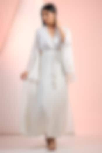 Off-White Chiffon Maxi Flowy Vacation Dress by Mandira Wirk - Resort at Pernia's Pop Up Shop