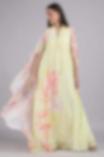 Butter Yellow Viscose Crepe Maxi Vacation Dress by Mandira Wirk - Resort at Pernia's Pop Up Shop