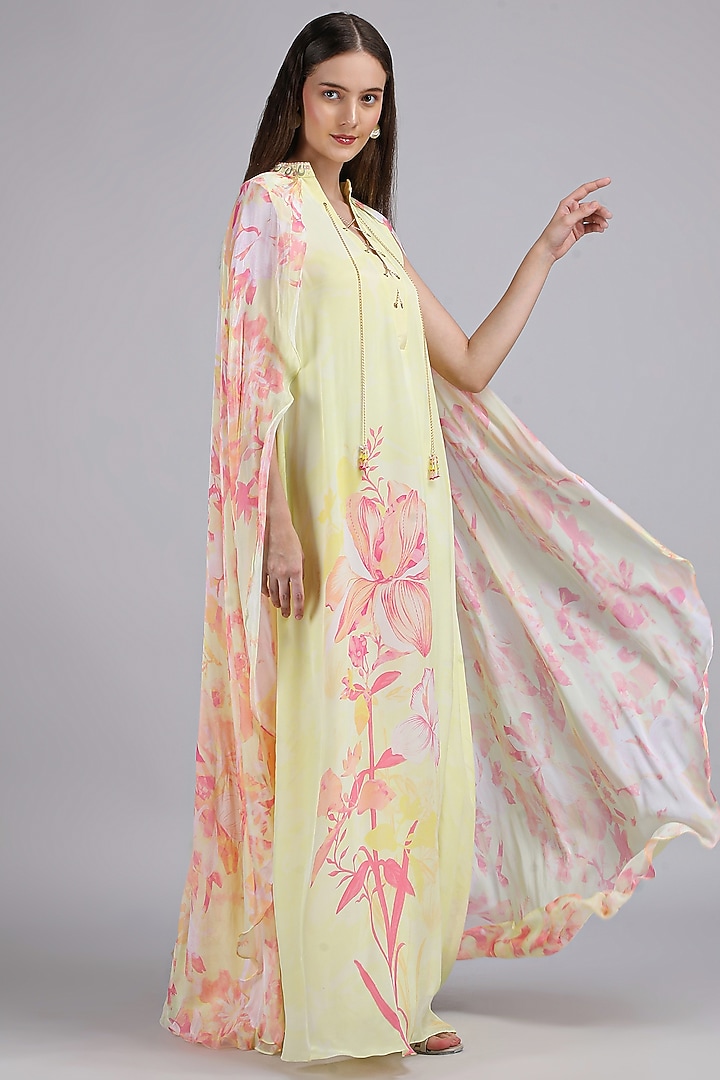 Butter Yellow Viscose Crepe Maxi Vacation Dress by Mandira Wirk - Resort at Pernia's Pop Up Shop