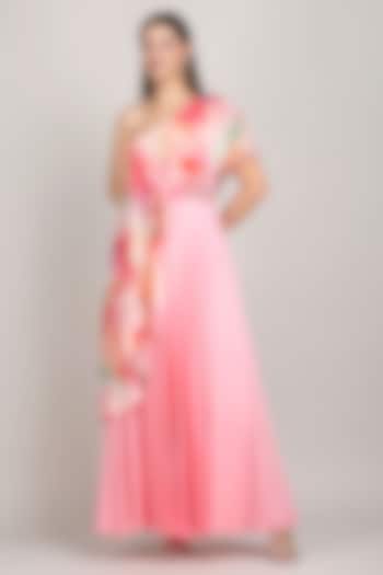 Pink Ombre Viscose Crepe One-Shoulder Vacation Dress by Mandira Wirk - Resort at Pernia's Pop Up Shop