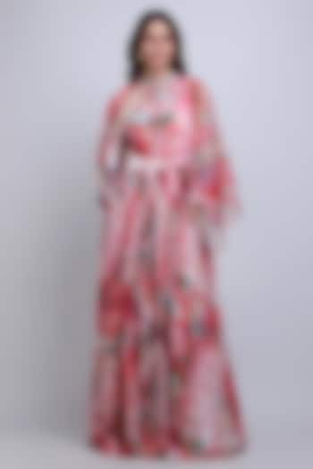 Multi-Colored Poly Chiffon Floral Printed Maxi Vacation Dress by Mandira Wirk - Resort at Pernia's Pop Up Shop
