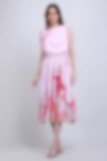 Pink Silk Crepe Handwork Vacation Dress by Mandira Wirk - Resort at Pernia's Pop Up Shop