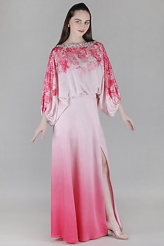 Pink Satin Skirt Set by Mandira Wirk - Resort