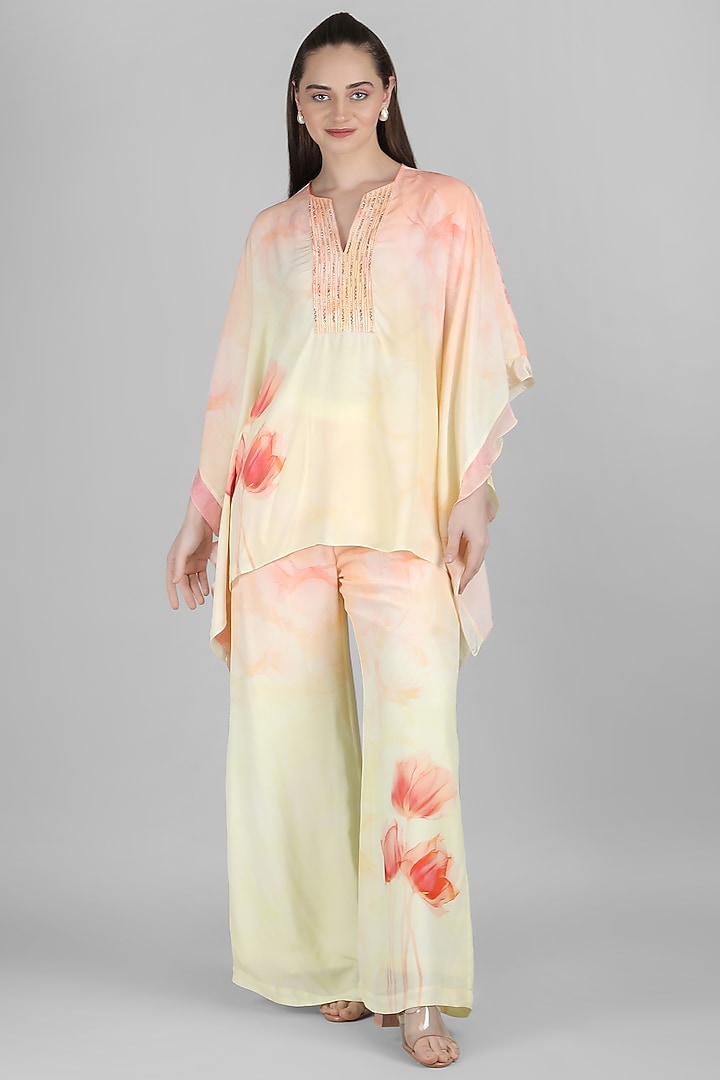 Yellow Viscose Crepe Co-Ord Set by Mandira Wirk - Resort at Pernia's Pop Up Shop