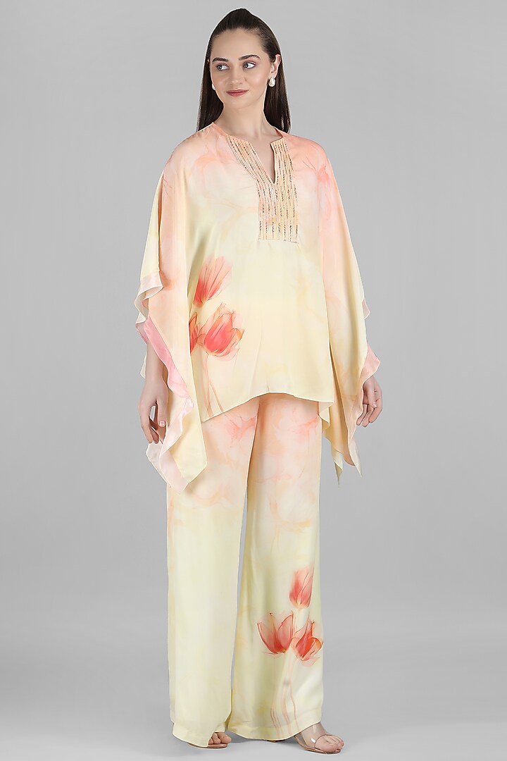 Yellow Viscose Crepe Co-Ord Set by Mandira Wirk - Resort at Pernia's Pop Up Shop