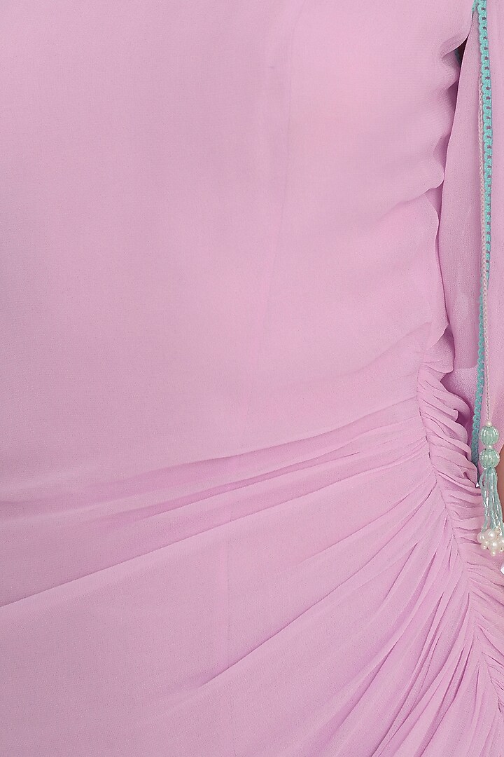 Lilac One Shoulder Kurta With Pants by Mandira Wirk - Indian at Pernia's Pop Up Shop