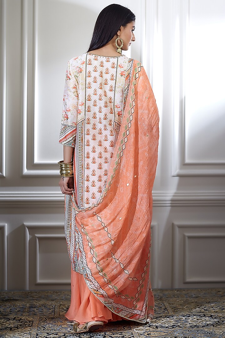 Ivory Hand Embroidered Wedding Sharara Set by Mandira Wirk - Indian at Pernia's Pop Up Shop