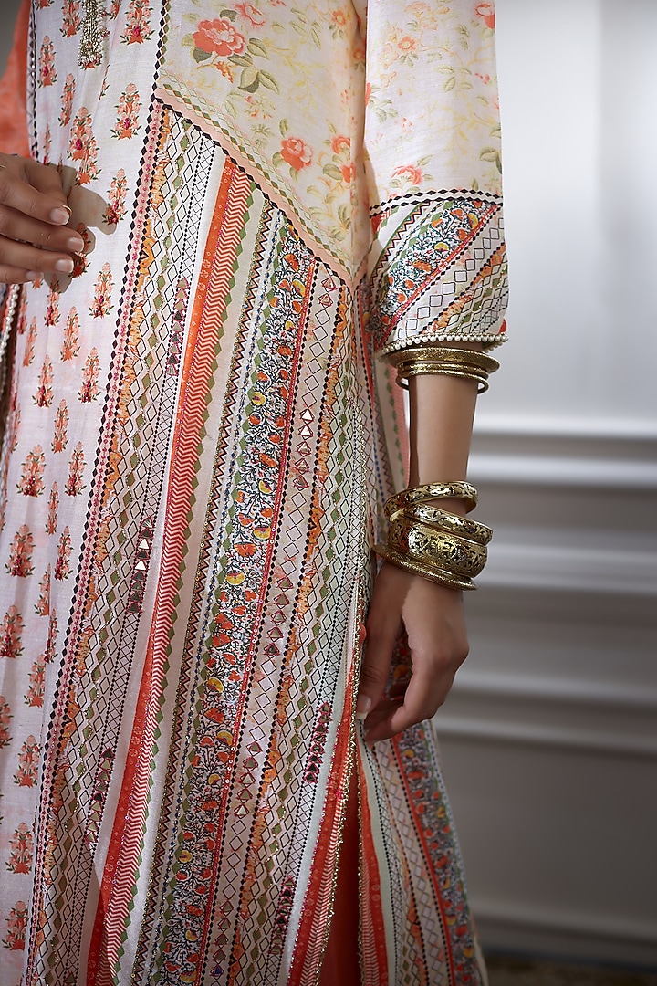 Ivory Hand Embroidered Wedding Sharara Set by Mandira Wirk - Indian at Pernia's Pop Up Shop