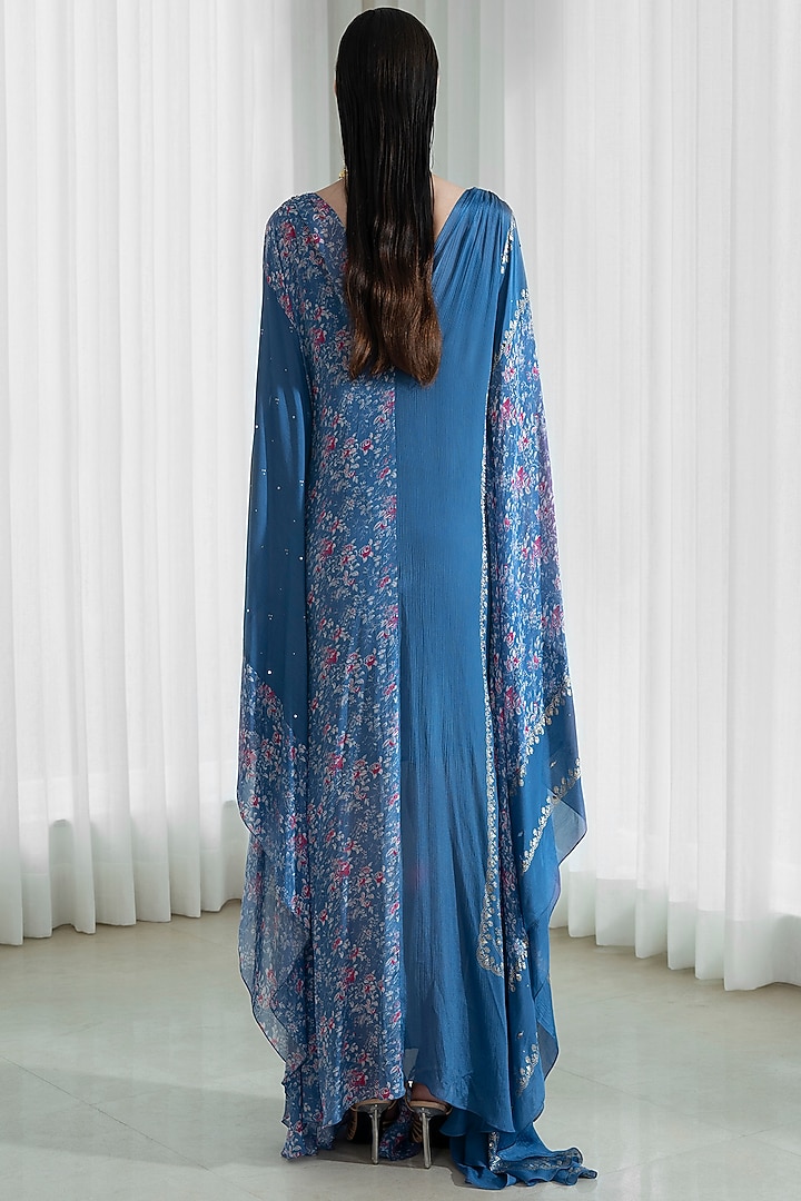 Blue Digital Printed Kaftan Set by Mandira Wirk - Indian at Pernia's Pop Up Shop