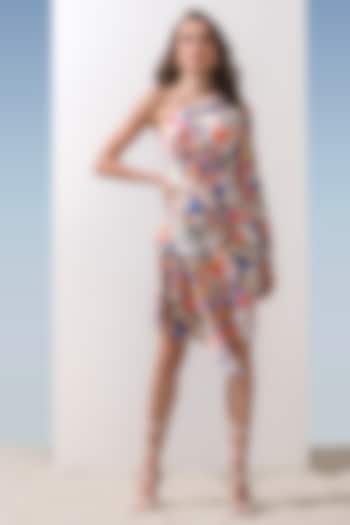 Multi-Colored Printed One Shoulder Vacation Dress by Mandira Wirk - Resort at Pernia's Pop Up Shop