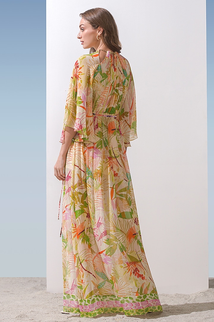 Green Printed Maxi Vacation Dress by Mandira Wirk - Resort at Pernia's Pop Up Shop