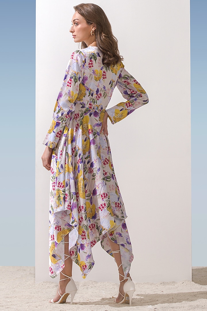 Yellow Printed Asymmetrical Vacation Dress by Mandira Wirk - Resort at Pernia's Pop Up Shop