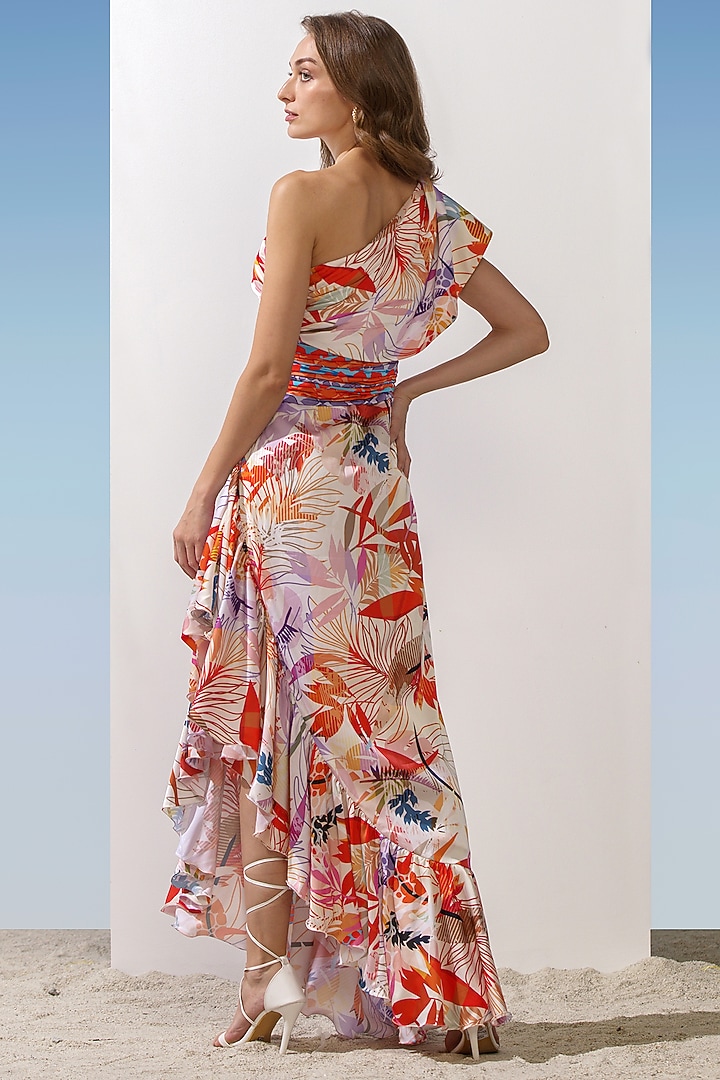 Orange Draped Cocktail Dress by Mandira Wirk - Resort at Pernia's Pop Up Shop
