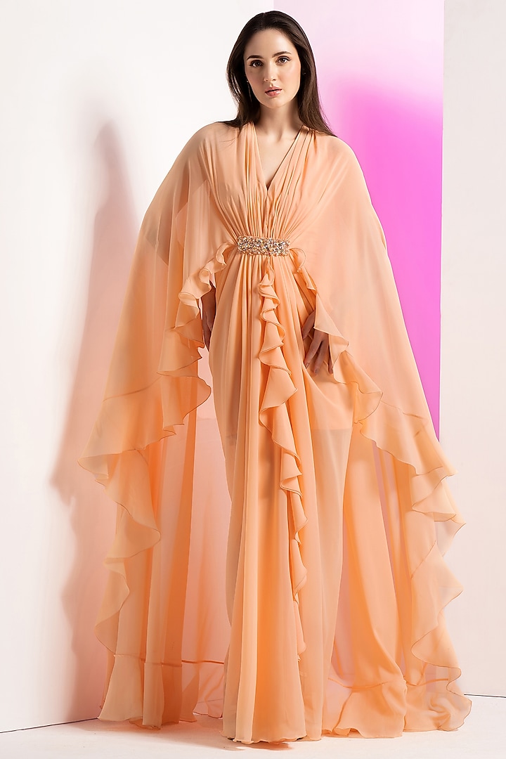 sachin and babi light blue dress Salmon Smocked Tie Strap Tiered Midi Dress – The Prissy Pelican main image 1