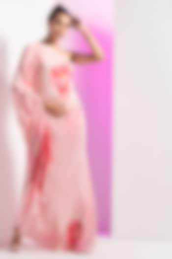 Pink Crepe One-Shoulder Pleated Vacation Dress by Mandira Wirk - Resort at Pernia's Pop Up Shop