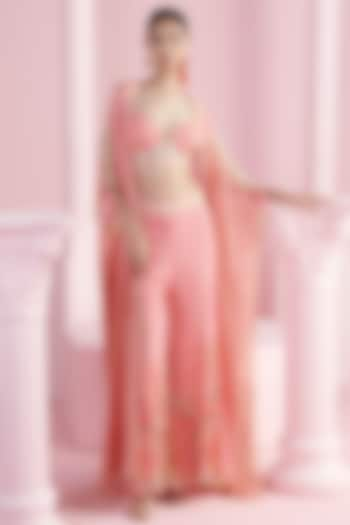 Pink Chiffon Cape Set by Mandira Wirk - Indian at Pernia's Pop Up Shop