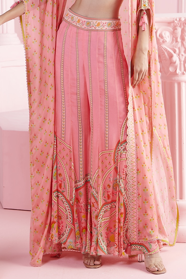 Pink Chiffon Cape Set by Mandira Wirk - Indian at Pernia's Pop Up Shop