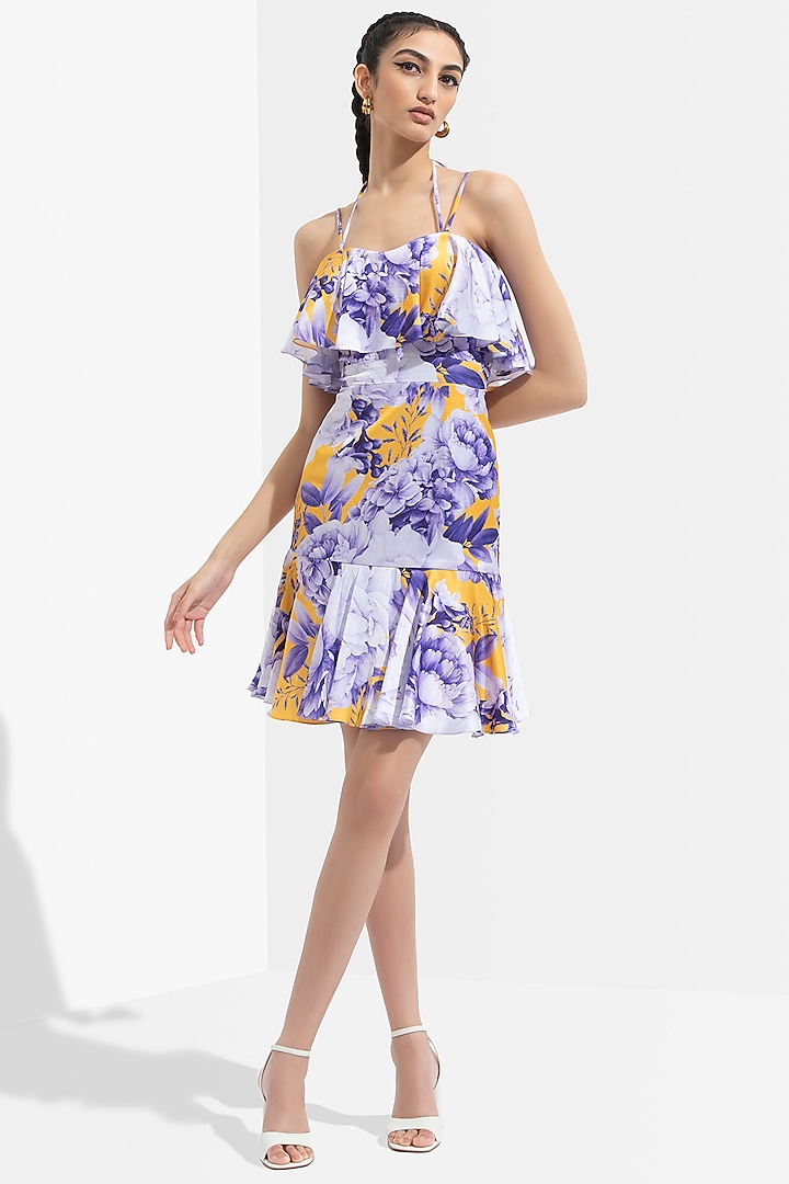 Sumire Lavender Printed Dress by Mandira Wirk