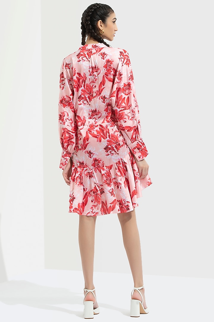 Mirrai Pink Printed Vacation Dress by Mandira Wirk - Resort at Pernia's Pop Up Shop