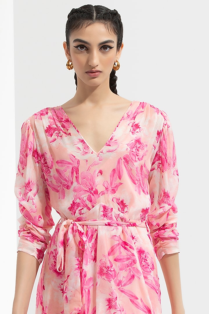 Sakura Pink Printed Printed Maxi Vacation Dress by Mandira Wirk - Resort at Pernia's Pop Up Shop