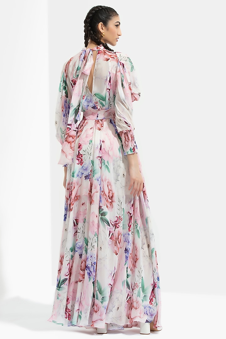 Iris White Printed Maxi Vacation Dress by Mandira Wirk - Resort at Pernia's Pop Up Shop