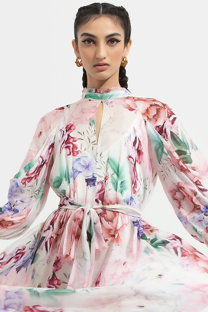 Iris White Printed Maxi Vacation Dress by Mandira Wirk - Resort at Pernia's Pop Up Shop