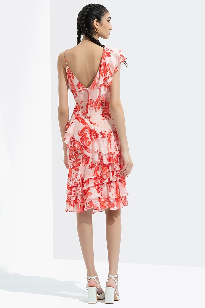 Mirrai Pink Printed Layered Vacation Dress by Mandira Wirk - Resort at Pernia's Pop Up Shop