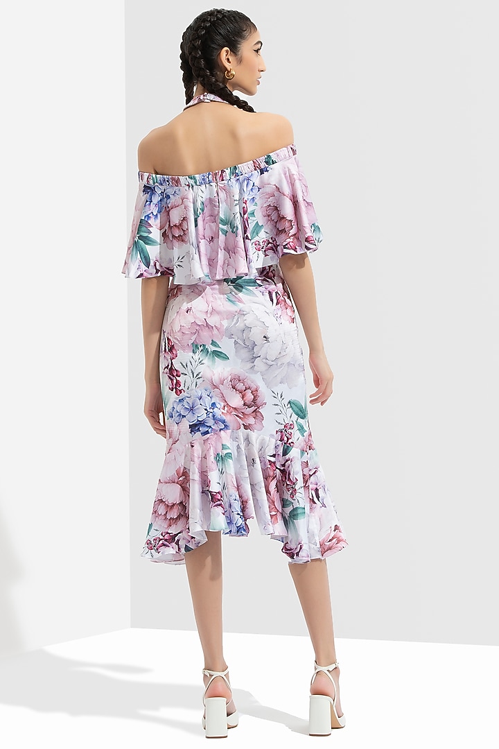 Iris White Printed Off-Shoulder Vacation Dress by Mandira Wirk - Resort at Pernia's Pop Up Shop
