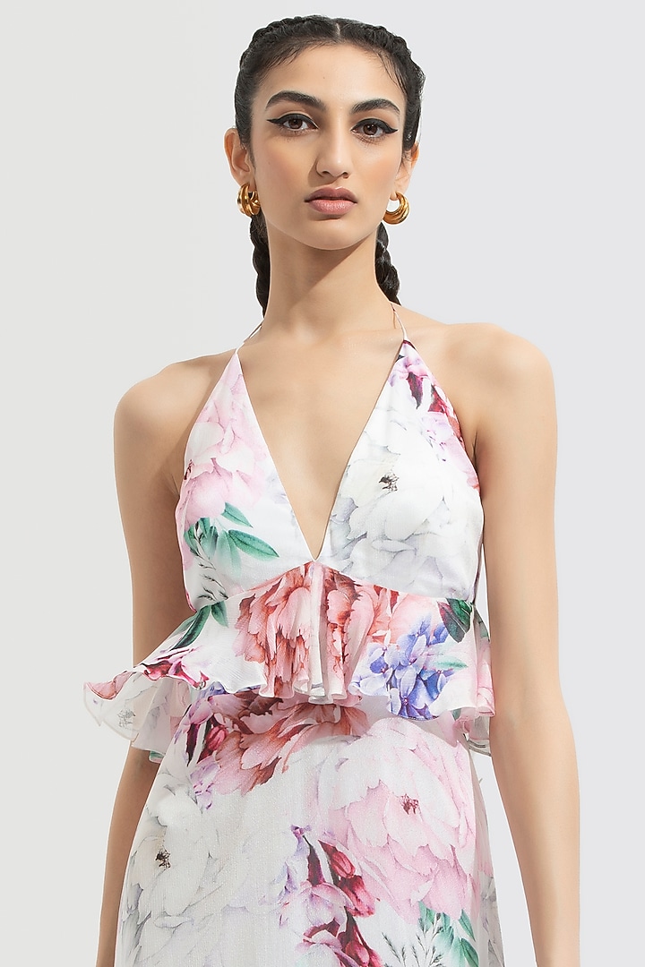Iris White Printed Layered Maxi Vacation Dress by Mandira Wirk - Resort at Pernia's Pop Up Shop