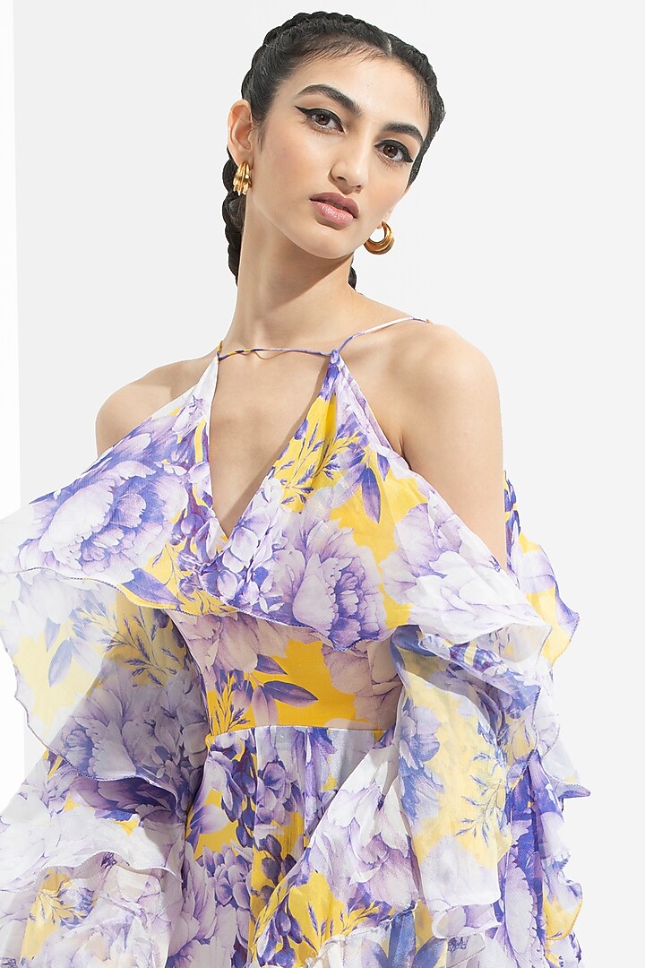 Sumire Lavender Printed Butterfly Vacation Dress by Mandira Wirk - Resort at Pernia's Pop Up Shop