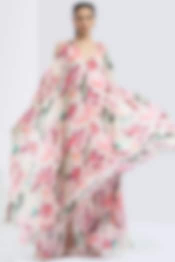 Light Pink Printed Kaftan by Mandira Wirk - Resort at Pernia's Pop Up Shop