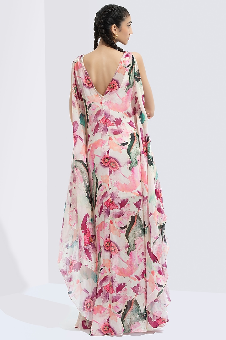 Light Pink Printed Kaftan by Mandira Wirk - Resort at Pernia's Pop Up Shop