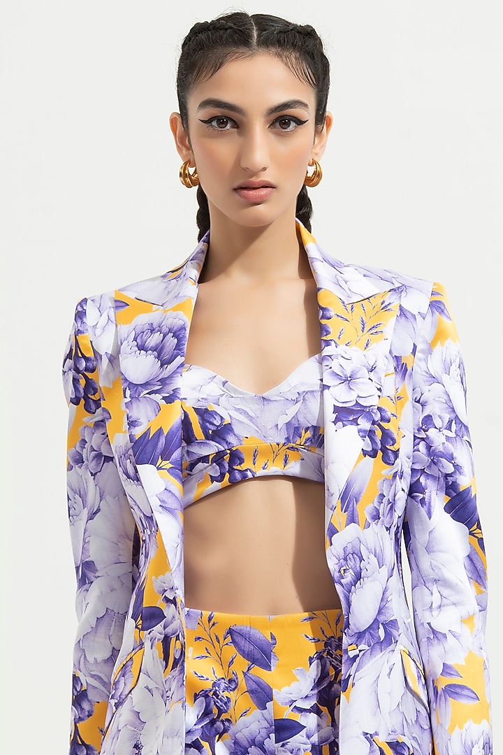 Lavender Floral Printed Co-Ord Set by Mandira Wirk - Resort at Pernia's Pop Up Shop