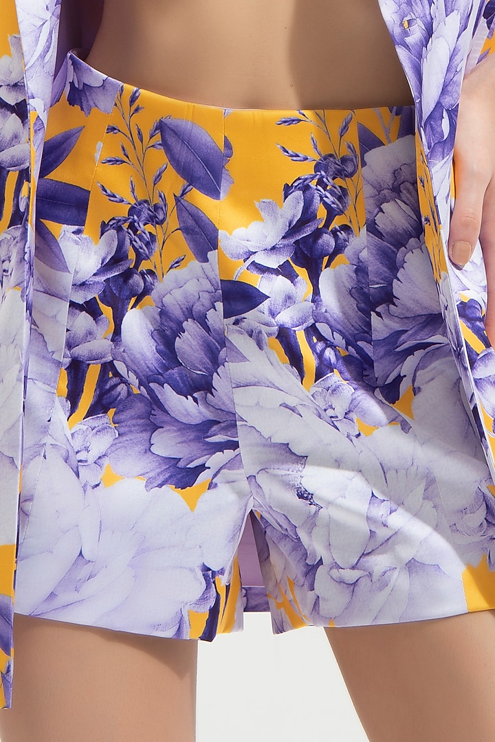 Lavender Floral Printed Co-Ord Set by Mandira Wirk - Resort at Pernia's Pop Up Shop